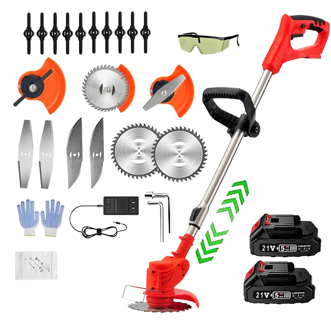Electric Weed Wacker String Trimmer: 21VCordless Weed Eater and Edger BatteryPowered, 3 in 1 Lawn Tool ,2Batteries anChargerIncl - Image 3