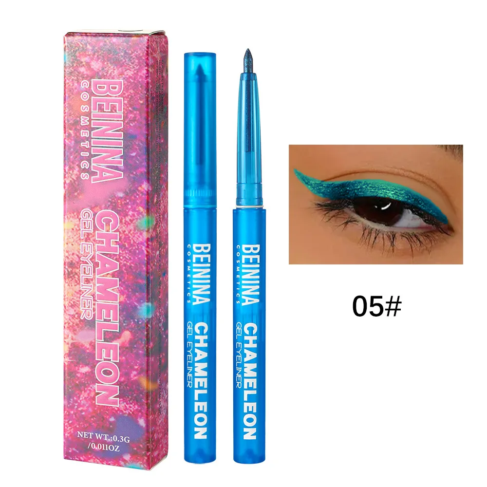 Shiny Chameleon Metallic Blue Eyeliner Gel Pen Eyeshadow Multicolor Eye Liner Pearlescent Polarized Glitter Eyes Pigment Makeup - Image 12