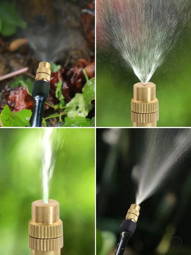 10pcs 4/7PVC Outdoor Misting Cooling System Garden Irrigation Watering 1/4'' Brass Atomizer Adjustable Garden Micro Sprinklers - Image 6