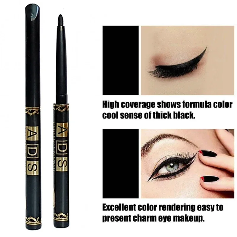 1/2/5/12pcs Waterproof & Sweat-Proof Black Eyeliner Pencil Eye Liner Gel Pen Long-Lasting Anti-smudging for Bold Eye Makeup - Image 4