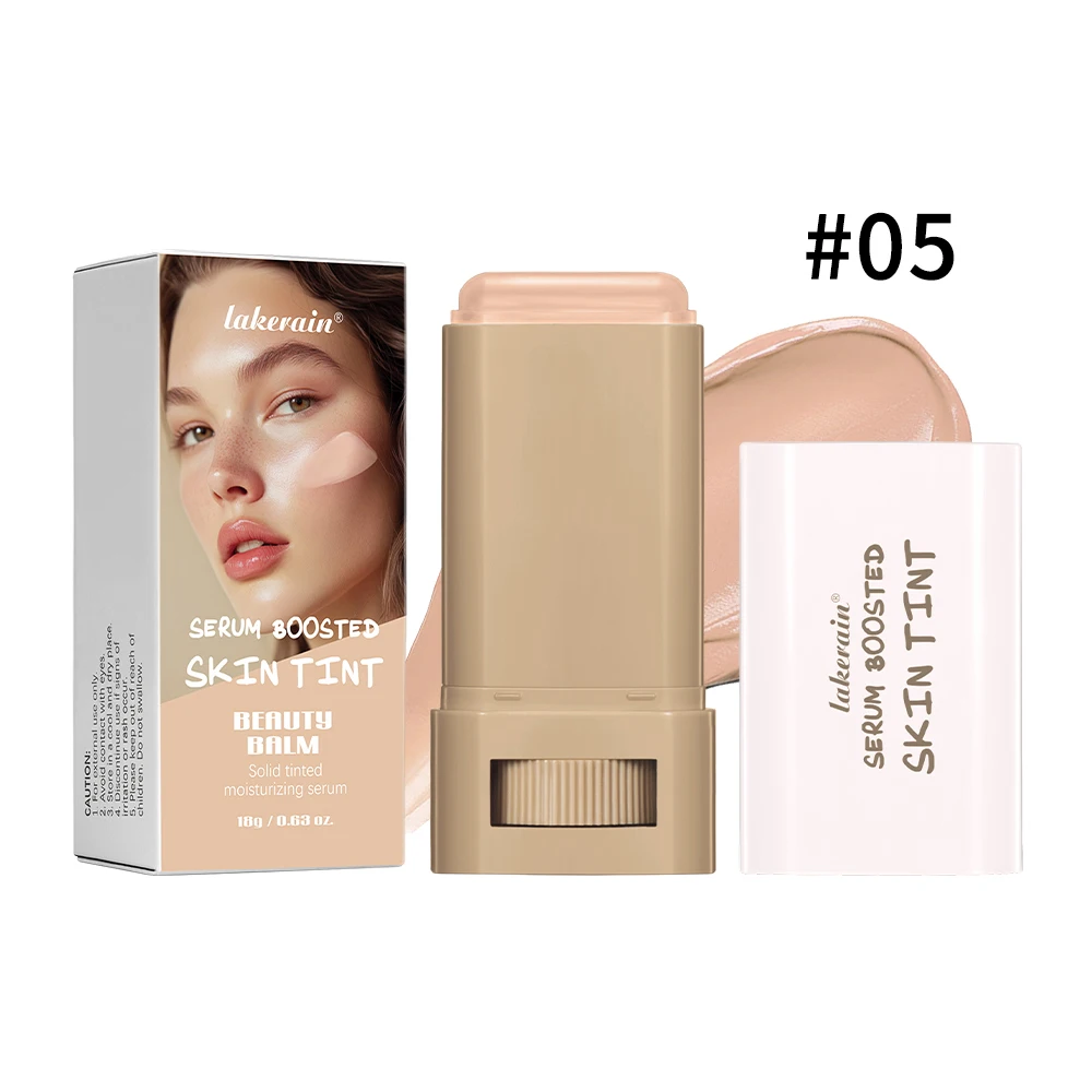 Skin Tint Foundation Stick Eraser Concealer Foundation Stick Serum Boosted Smooth Plumper Hight Coverage Travel Bronze Foundatio - Image 17