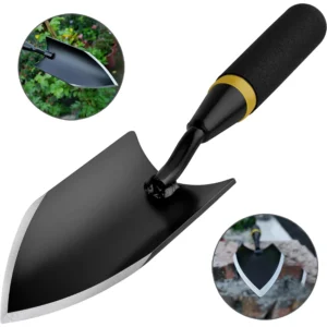 Heavy-Duty Manganese Steel Garden Shovel - Unbendable Garden Trowel with Ergonomic Rubber Handle, Super Hard Soil Digging Tool