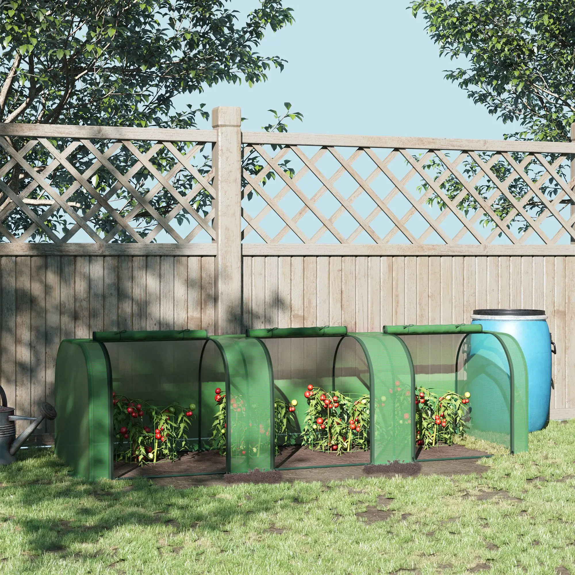10' X 3' X 2.5' Tunnel Greenhouse Green Grow House W/ Roll up Doors, Green - Image 2