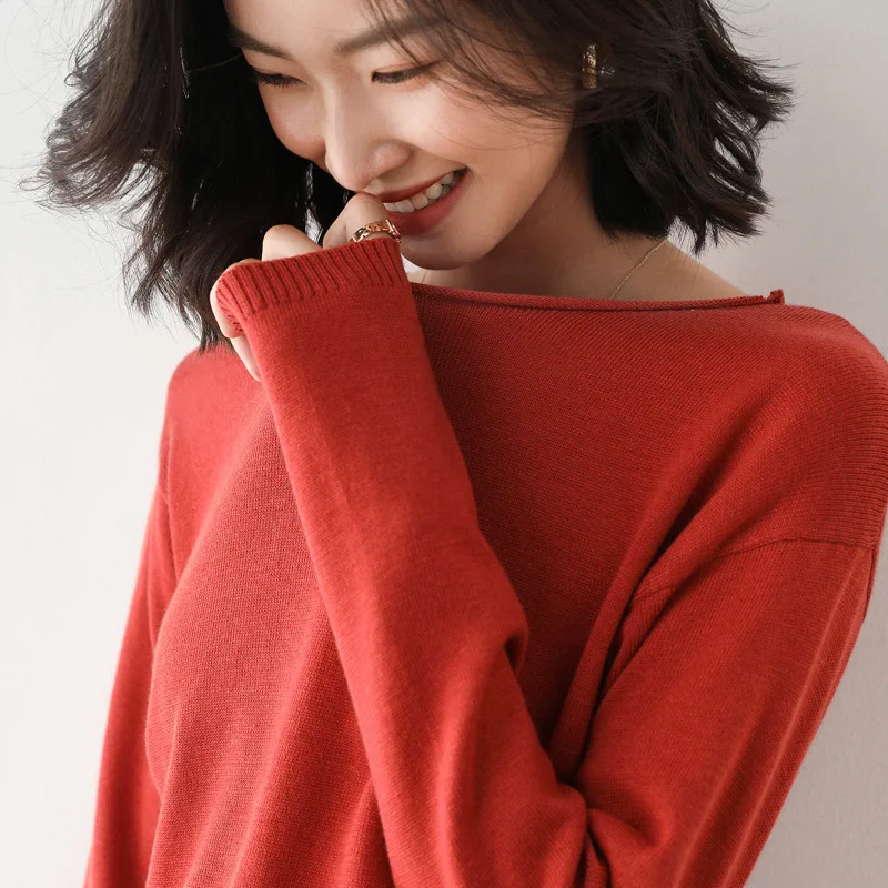 2025 Spring Autumn Womens Sweater Solid Knitwear Korean Loose Female Basic Casual Jumpers Stretch Pullover Sky Blue Pink Sweater - Image 20