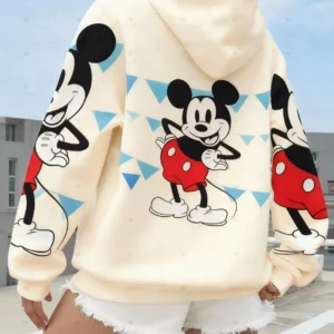 Oversized Disney Graphic Pullover Hoodie Women Men Mickey Mouse Print Casual Streetwear Sweatshirt New Spring Autumn Fashion Top