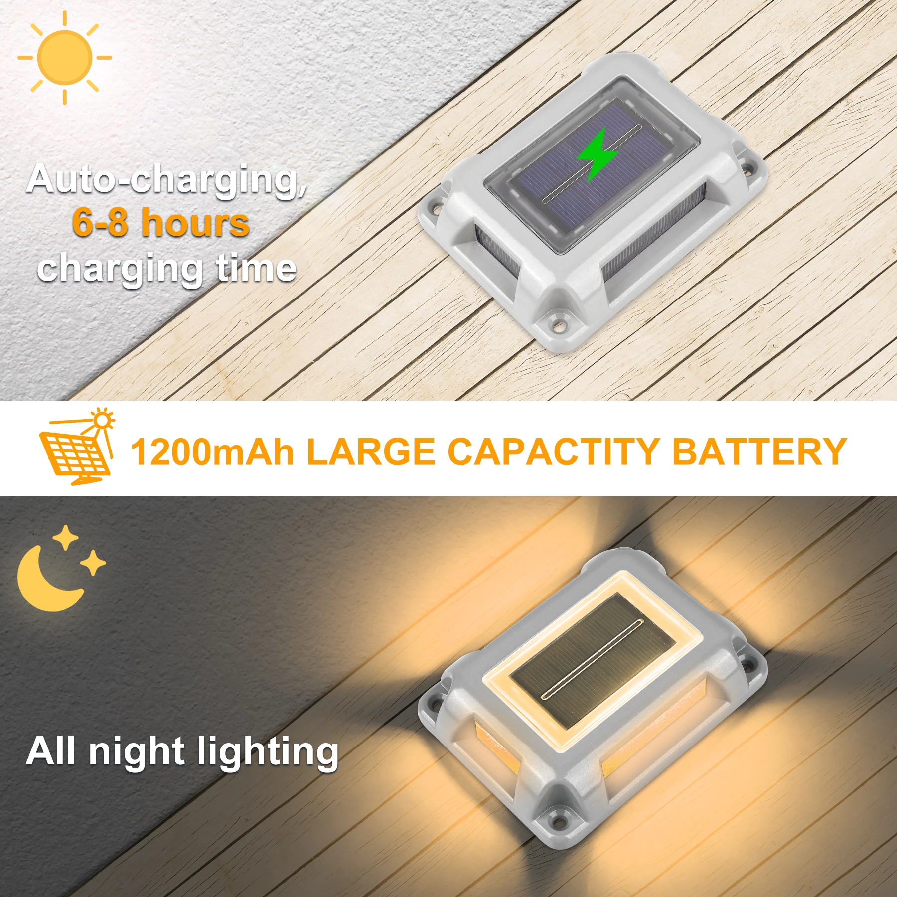 1pc 16leds Super Bright Rectangle Solar Ground Light Solar Light IP65 Waterproof Driveway Markers Step Lights Solar Deck Light - Image 3