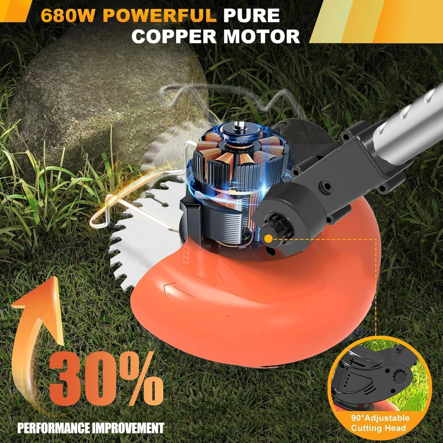 Electric Weed Wacker String Trimmer: 21VCordless Weed Eater and Edger BatteryPowered, 3 in 1 Lawn Tool ,2Batteries anChargerIncl - Image 5