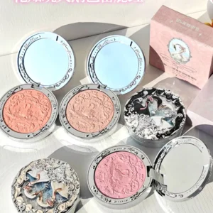 Flower Knows Swan Ballet Collection Embossed Blush Matte Powder Cheek Blusher  Long-lasting Natural Brightening Cosmetic 5g