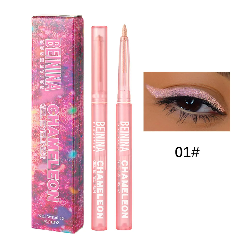 Shiny Chameleon Metallic Blue Eyeliner Gel Pen Eyeshadow Multicolor Eye Liner Pearlescent Polarized Glitter Eyes Pigment Makeup - Image 9