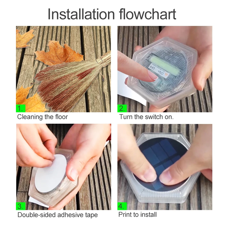 6 Pack Solar Driveway Lights Outdoor IP68 Waterproof Blue Deck Step Lights Solar Stair Lights Stick on Dock Garage Pool Fence - Image 3