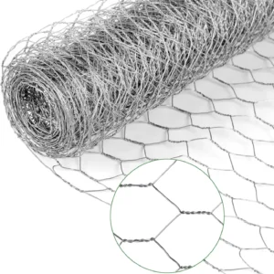 Galvanized Hexagonal Chicken Wire Mesh, 13.7x169 Inch, 1 Inch Holes for Garden Fencing and Animal Barrier