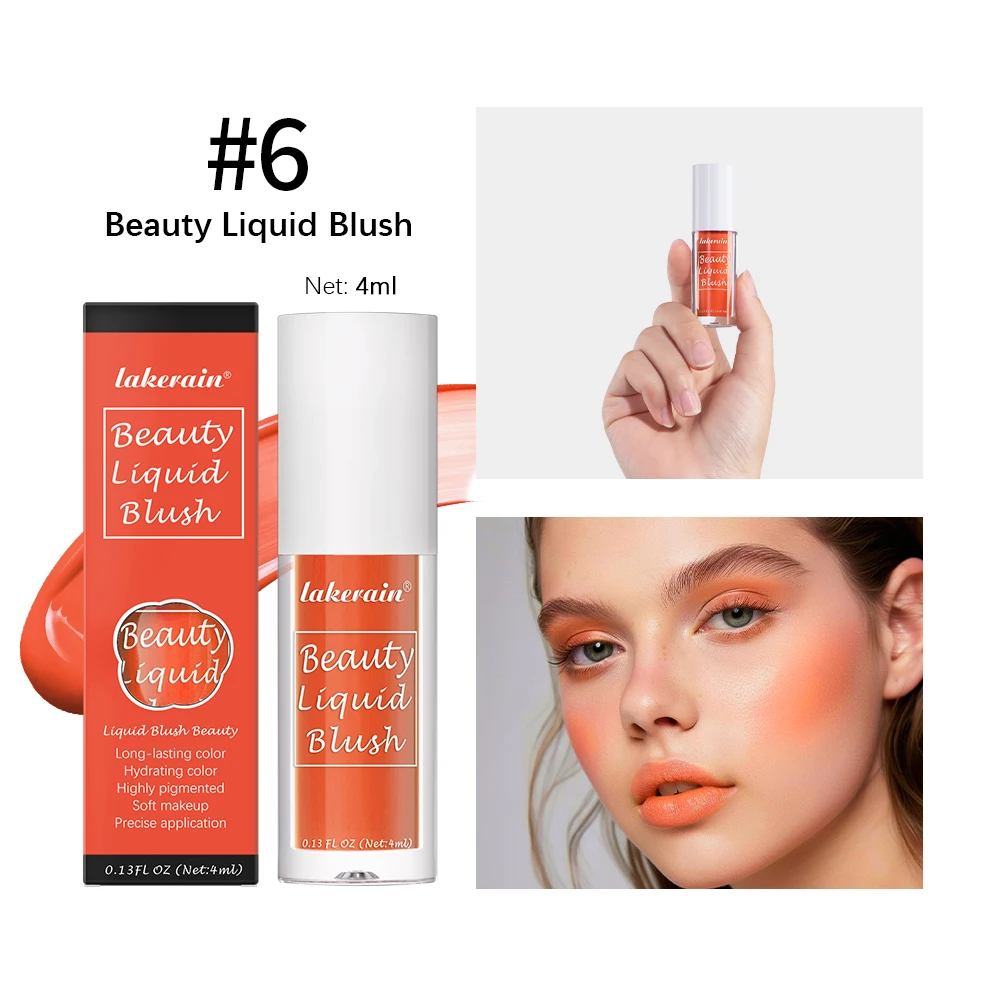 Beauty Liquid Blush Lipstick Blush Eyes Cheek Blusher Waterproof Mositure Face Contour Shadow Liquid Lip Gloss Plump Makeup - Image 8